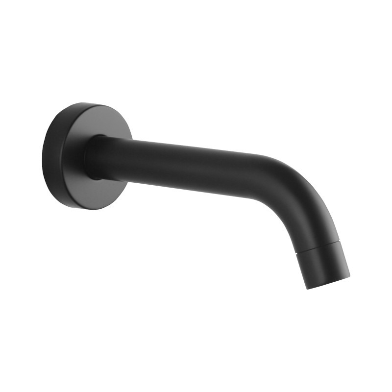 Euro Round Matt Black Bathtub/Basin Wall Spout