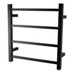 520x500x120mm Square Matt Black Electric Heated Towel Rack 4 Bars