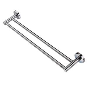 Euro Pin Lever Round Chrome Double Towel Rack Rail 790mm