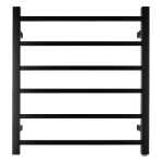 674x620x120mm Black Electric Heated Towel Rack 6 Bars