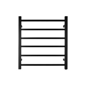 674x620x120mm Black Electric Heated Towel Rack 6 Bars