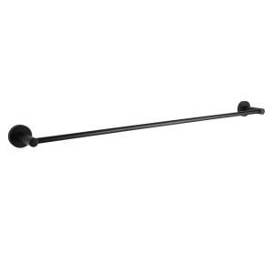 Euro Pin Lever Round Black Single Towel Rack Rail 800mm