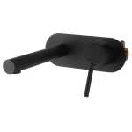 Euro Matt Black Round Bathtub/Basin Wall Mixer With Spout