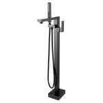 Aquaperla Ottimo Nero Black Freestanding Bath Mixer With Hand held Shower