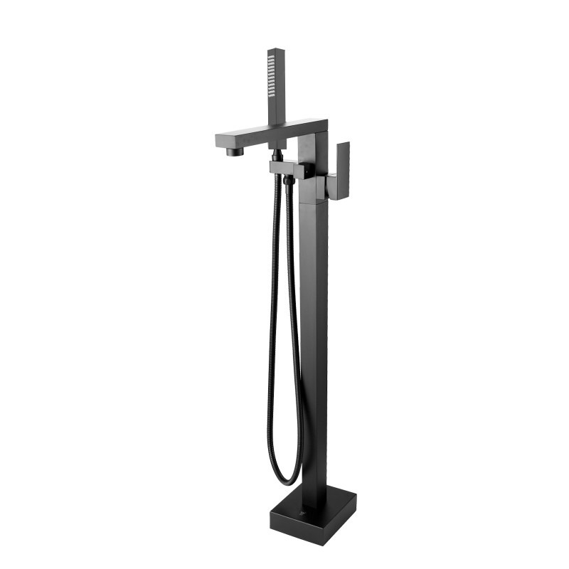 Aquaperla Ottimo Nero Black Freestanding Bath Mixer With Hand held Shower