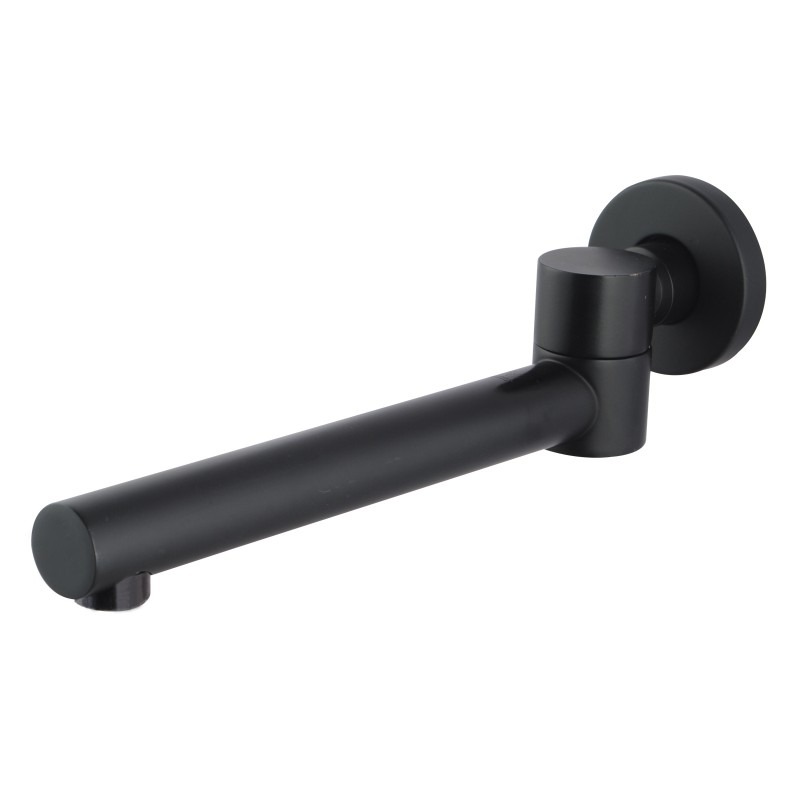 Euro Round Nero Black Bathtub/Basin Swivel Wall Spout
