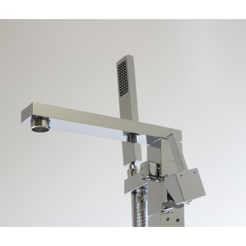 Aquaperla Ottimo Chrome Freestanding Bath Mixer With Hand held Shower