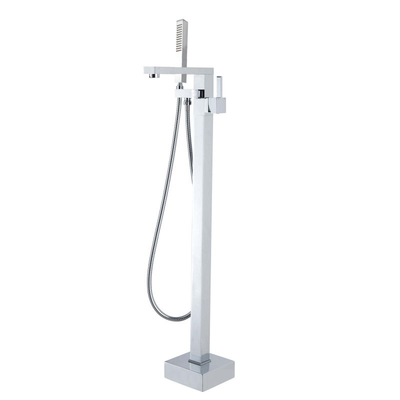 Aquaperla Ottimo Chrome Freestanding Bath Mixer With Hand held Shower