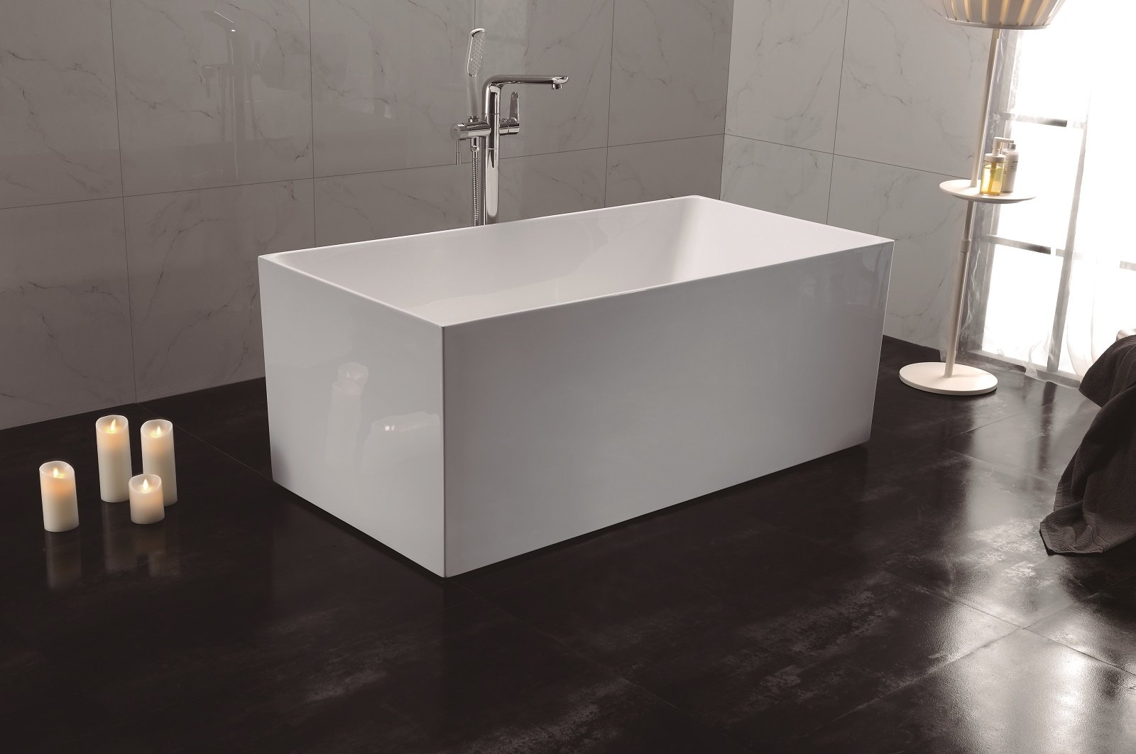 1300mm Orta Free Standing Bath Tub Multi Fit White
