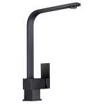 Aquaperla Quadra Electroplated Black Kitchen Sink Mixer Tap 360° Swivel Solid Brass