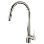 Aquaperla Euro Round Brushed Nickel 360° Swivel Pull Out Kitchen Sink Mixer Tap Solid Brass