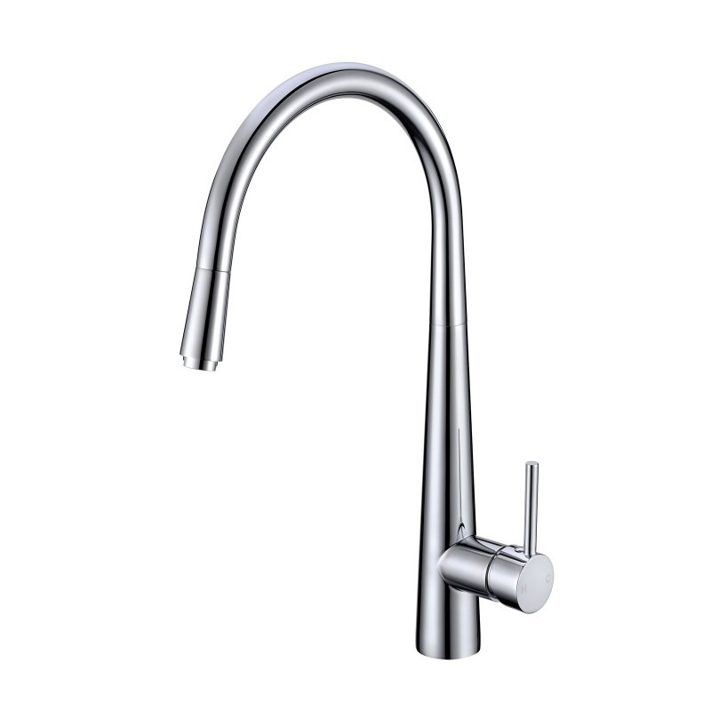 Aquaperla Euro Round Chrome 360° Swivel Pull Out Kitchen Sink Mixer Tap Solid Brass