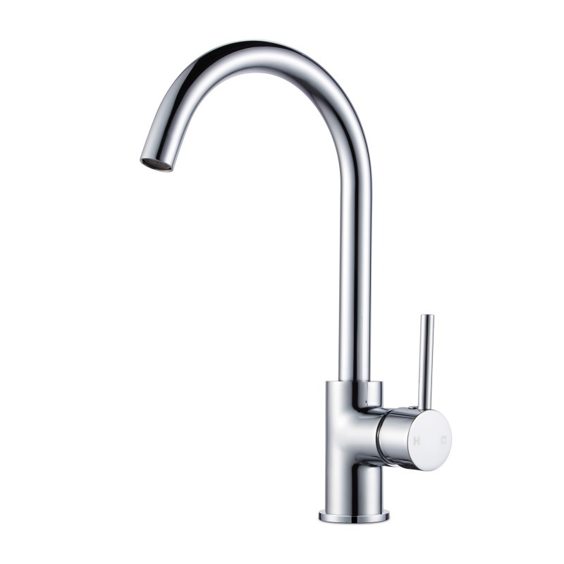 Aquaperla Euro Classic Round Chrome Standard 360° Swivel Kitchen Sink Mixer Tap