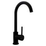 Aquaperla Euro Round Electroplated Matt Black Kitchen Sink Mixer Tap 360° Swivel