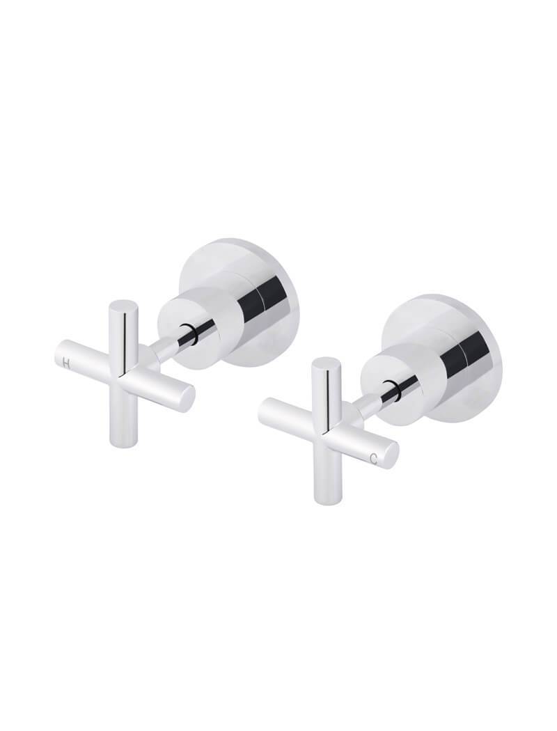 MEIR Round Jumper Valve Chrome Wall Top Assembly Taps MW08JL-C