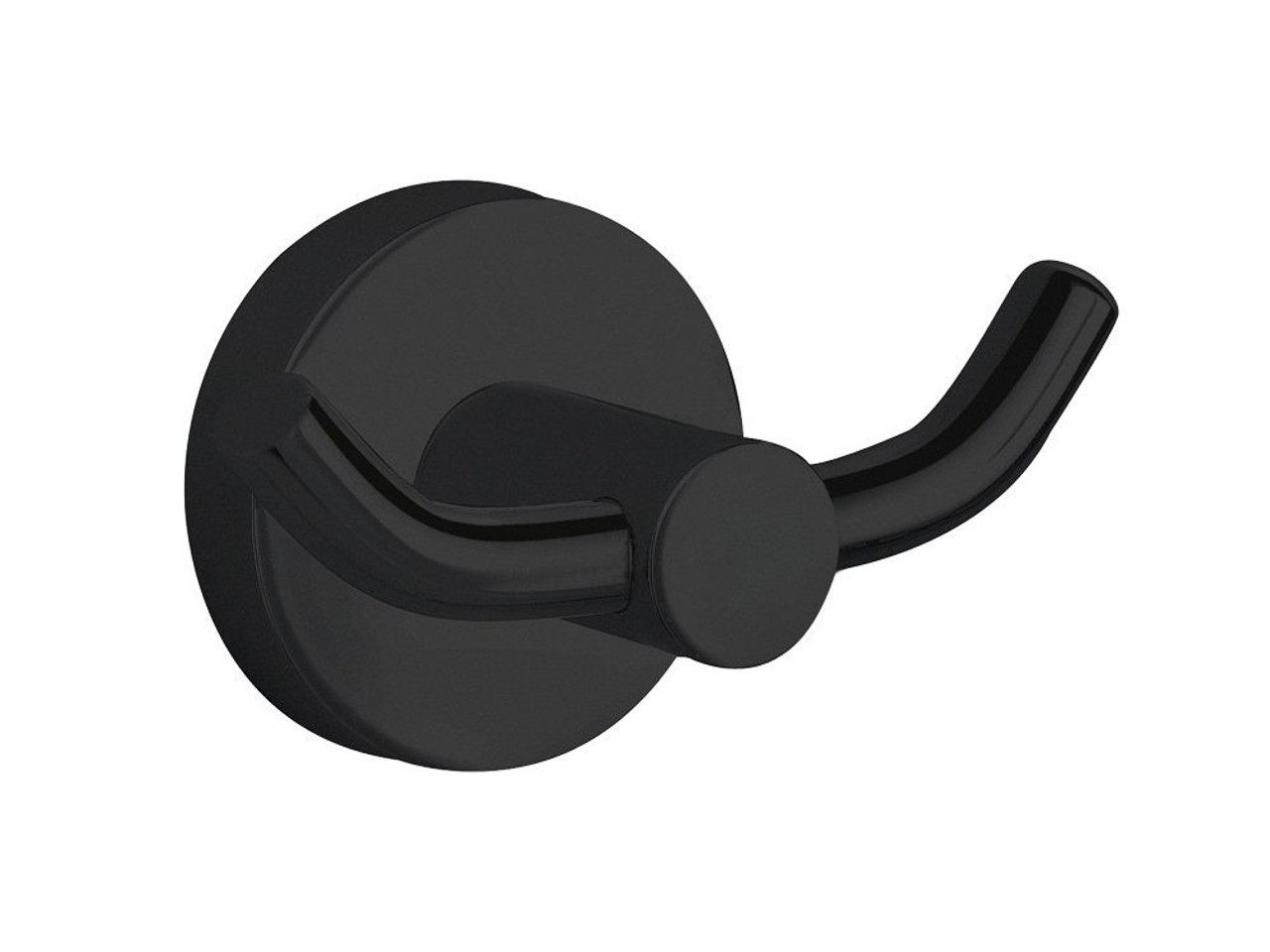 Ovia Round Black Solid Brass Double Robe Hook Wall Mounted