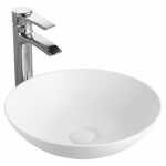 400*400*140mm Round Matt White Above Counter Ceramic Basin