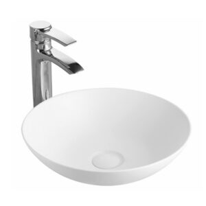 400*400*140mm Round Matt White Above Counter Ceramic Basin