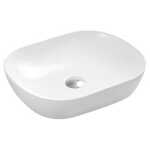 490*395*150mm Rectangle Above Counter Gloss White Ceramic Basin Ultra Slim