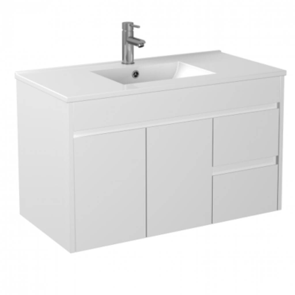 900x460x550mm Bathroom Vanity Thin Ceramic Top/Poly Top Polyurethane