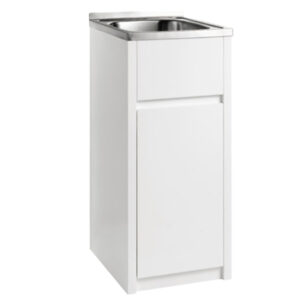 385x500x890mm 30L Stainless Steel Freestanding Laundry Sink with PVC Waterproof Soft Close Cabinet