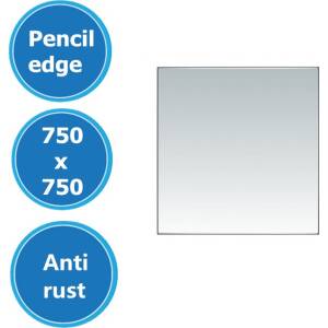750x750mm Plain Bathroom Mirror Pencil Edge Wall Mounted Vertical or Horizontal
