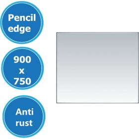 900x750mm Plain Bathroom Mirror Pencil Edge Wall Mounted Vertical or Horizontal