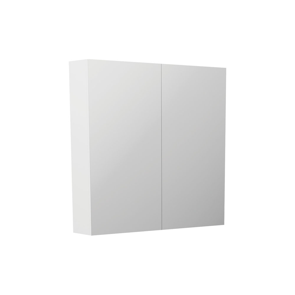 750Lx720Hx150Dmm Matt White PVC Filmed Shaving Cabinet With Copper Free Mirror Wall Hung