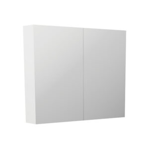 900Lx720Hx150Dmm Matt White PVC Filmed Shaving Cabinet With Copper Free Mirror Wall Hung