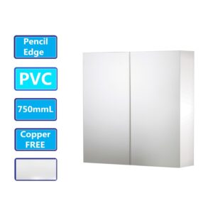 750mm PVC Shaving Cabinet Copper Free White