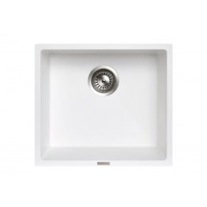 457 x 406 x 200mm Carysil White Single Bowl Granite Stone Kitchen/Laundry Sink Top/Under Mount