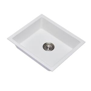 533x457mm White Granite Kitchen Sink Single Bowl Multi-Mount