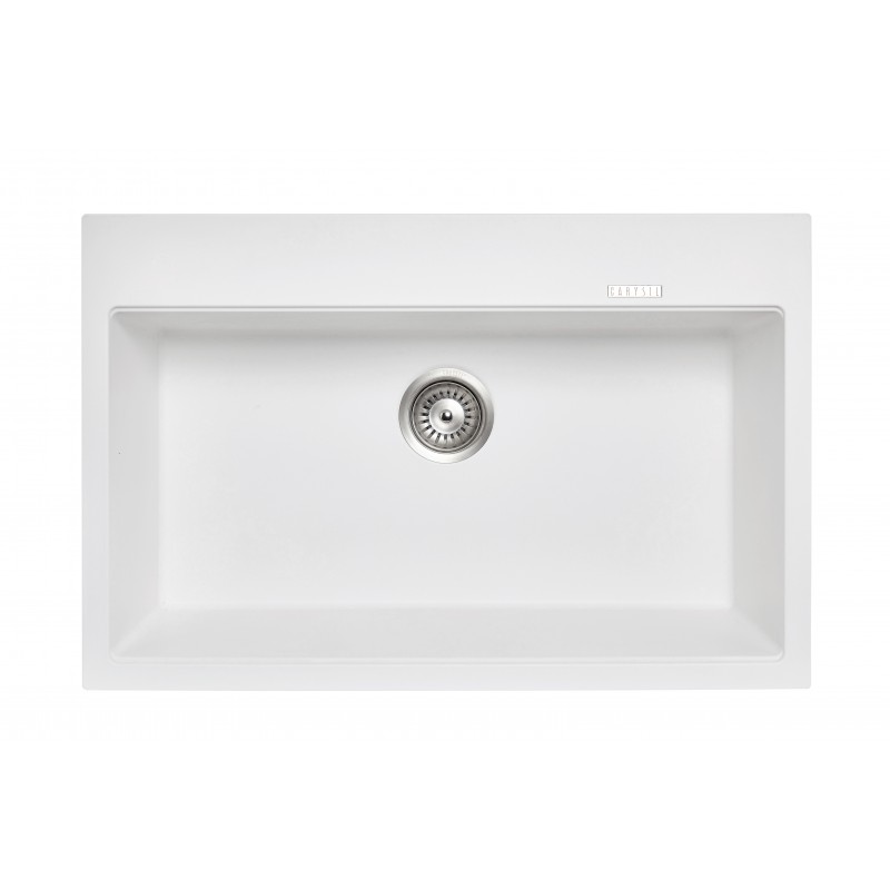 780 x 510 x 220mm Carysil White Single Bowl Granite Stone Kitchen Sink Top/Under Mount