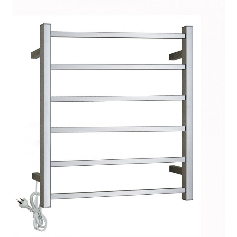 674x620x120mm Chrome Electric Heated Towel Rack 6 Bars