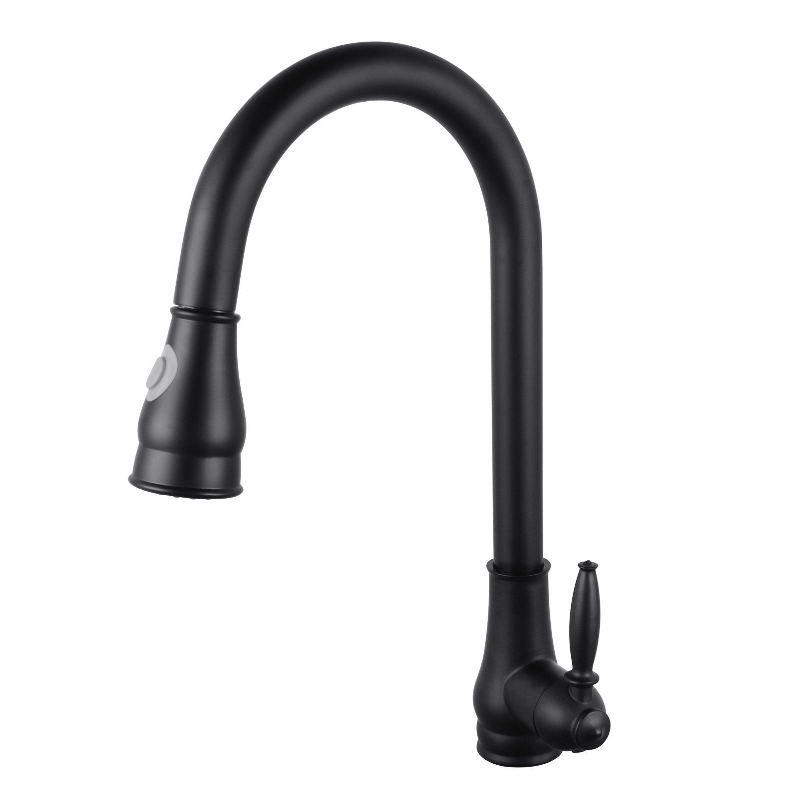 Aquaperla Euro Round Electroplated Black Vintage 360° Swivel Pull Out Kitchen Sink Mixer Tap Solid Brass