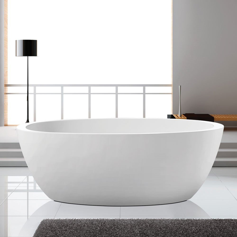 PILATO 1500mm Freestanding Gloss White Bath No Overflow