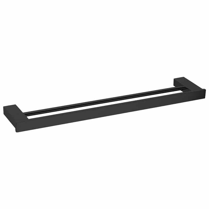 Zen 750mm Double Towel Rail Matt Black