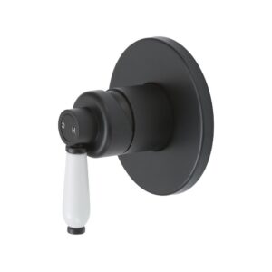 Fienza Eleanor Wall Mixer - Matte Black/Ceramic