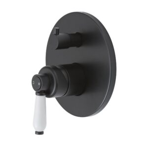 Fienza Eleanor Wall Mixer Diverter - Matte Black/Ceramic