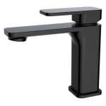 Aquato Basin Mixer Matt Black Soft Square