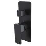 Aquato Shower Mixer Diverter Matt Black Soft Square