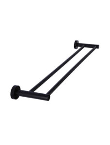 Meir Round Double Towel Rail 600mm Matte Black