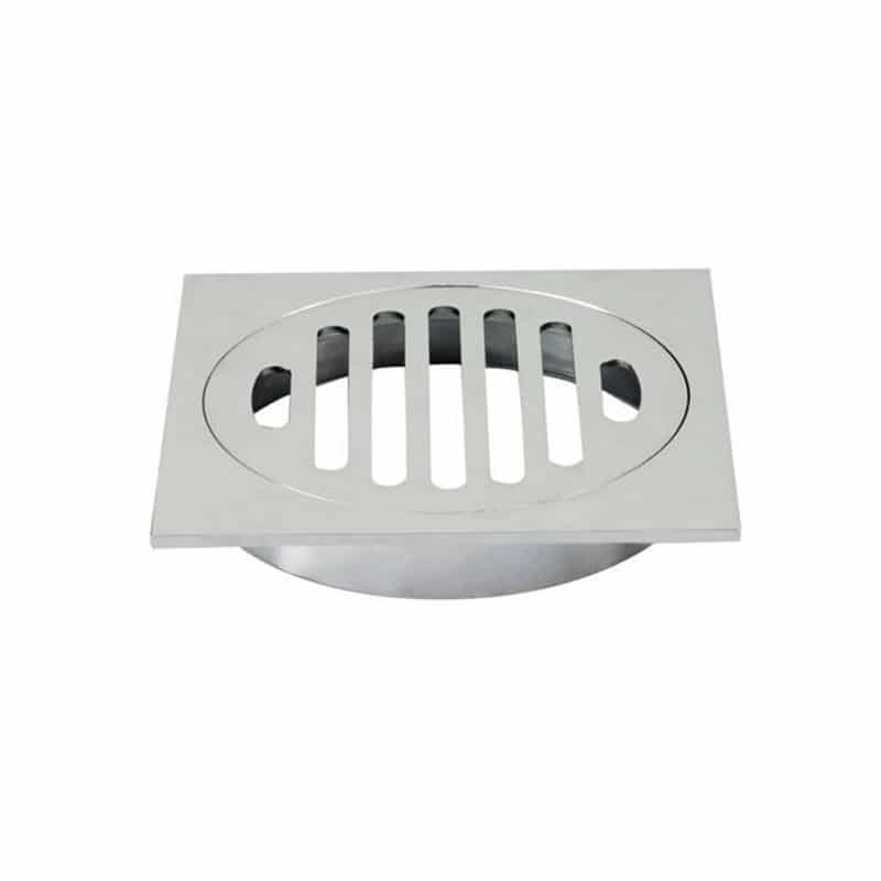 Square Chrome Brass Floor Waste Drain Shower Grate 110*110mm