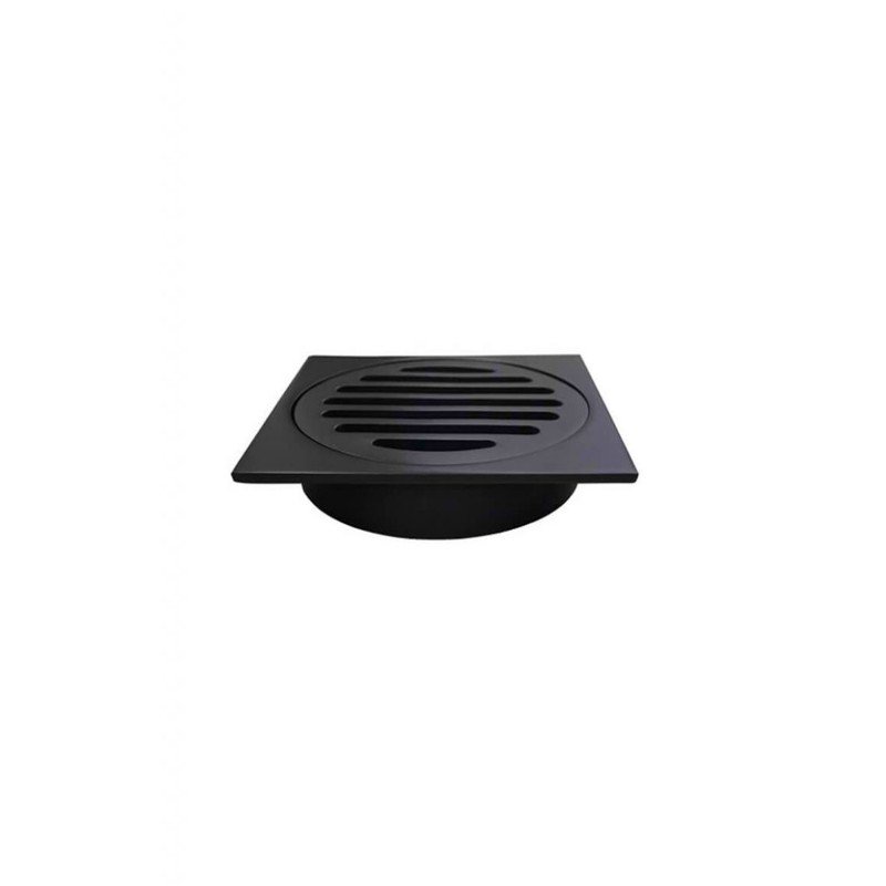 Square Black Brass Floor Waste Drain Shower Grate 110*110mm