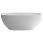 Fienza Nero 1550 Matte White Stone Free Standing Bath Tub