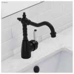 Fienza Eleanor Shepherds Crook Basin Mixer - Matte Black/Ceramic