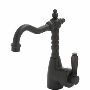 Fienza Eleanor Shepherds Crook Basin Mixer - Matte Black/Matte Black