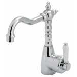 Fienza Eleanor Shepherds Crook Basin Mixer - Chrome/Ceramic