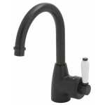 Fienza Eleanor Gooseneck Basin Mixer - Matte Black/Ceramic