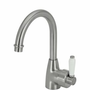 Fienza Eleanor Gooseneck Basin Mixer - Brushed Nickel/Ceramic